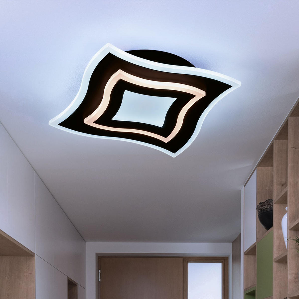 LED DECKENLEUCHTE Metall Schwarz - Schwarz, Metall (32.5/32.5/6cm)