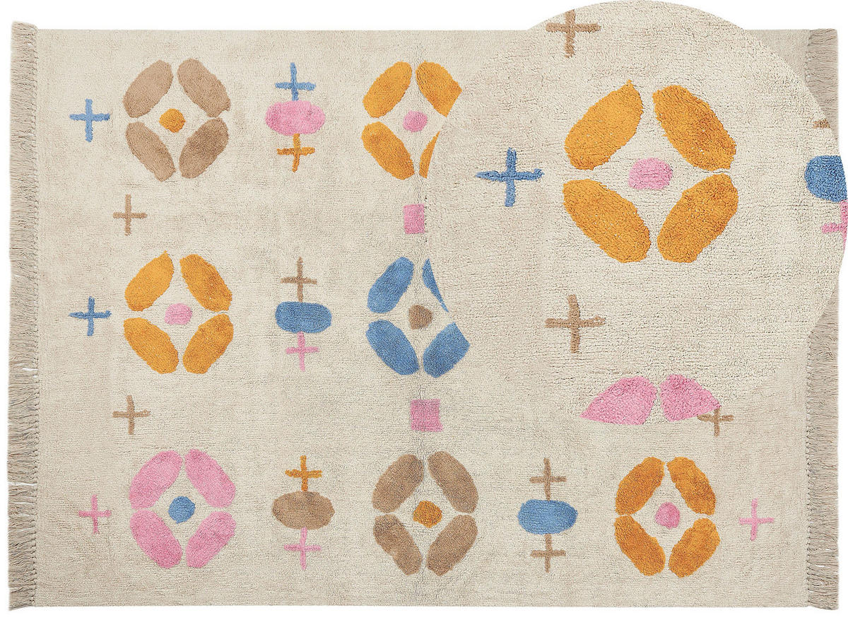 KURZFLOR-TEPPICH Daran 230/160 cm - Multicolor, Textil (160/230cm) - Beliani