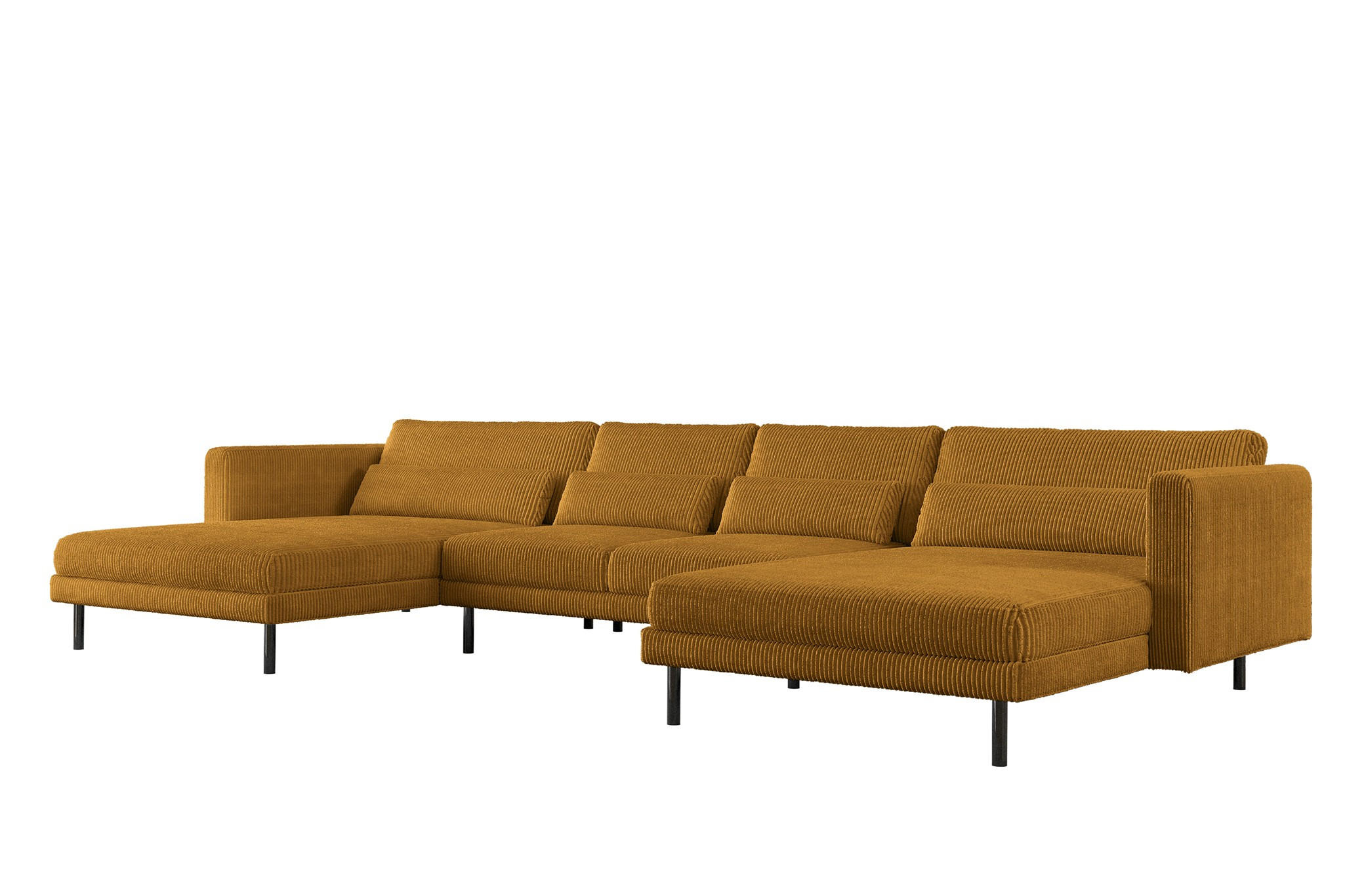 WOHNLANDSCHAFT Agada In Poso - Gelb, Holzwerkstoff/Textil (391/83/174cm) - Fun Möbel