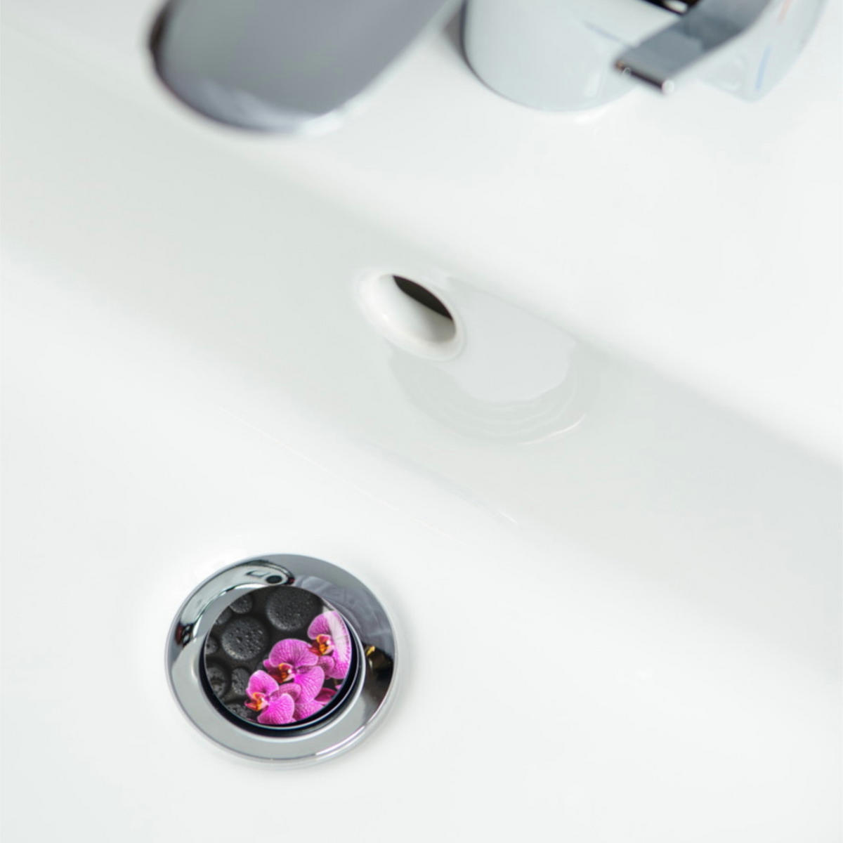 WASCHBECKENSTÖPSEL Madeira - Violett, Kunststoff/Metall (4/7/7cm) - Sanilo