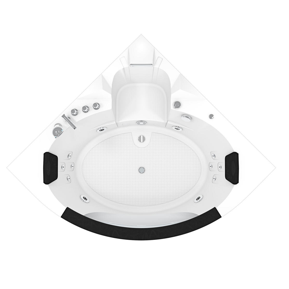 WHIRLPOOL Pool Badewanne Wanne W06 152x152cm - Weiß, Glas/Kunststoff (152/65/152cm) - AcquaVapore by Sandra Jentho