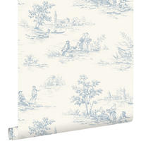 TAPETE Toile de Jouy 50 x 900 cm - Weiß, Papier (50/900cm) - ESTAhome