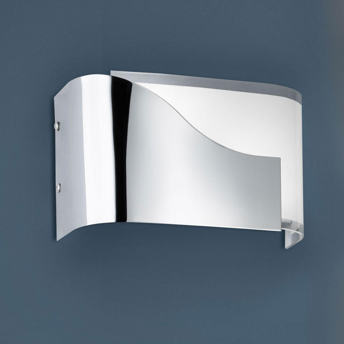 LED WANDLEUCHTE Vento Chrom Silber - Silberfarben, Glas (24.5/15/10cm) - Wofi