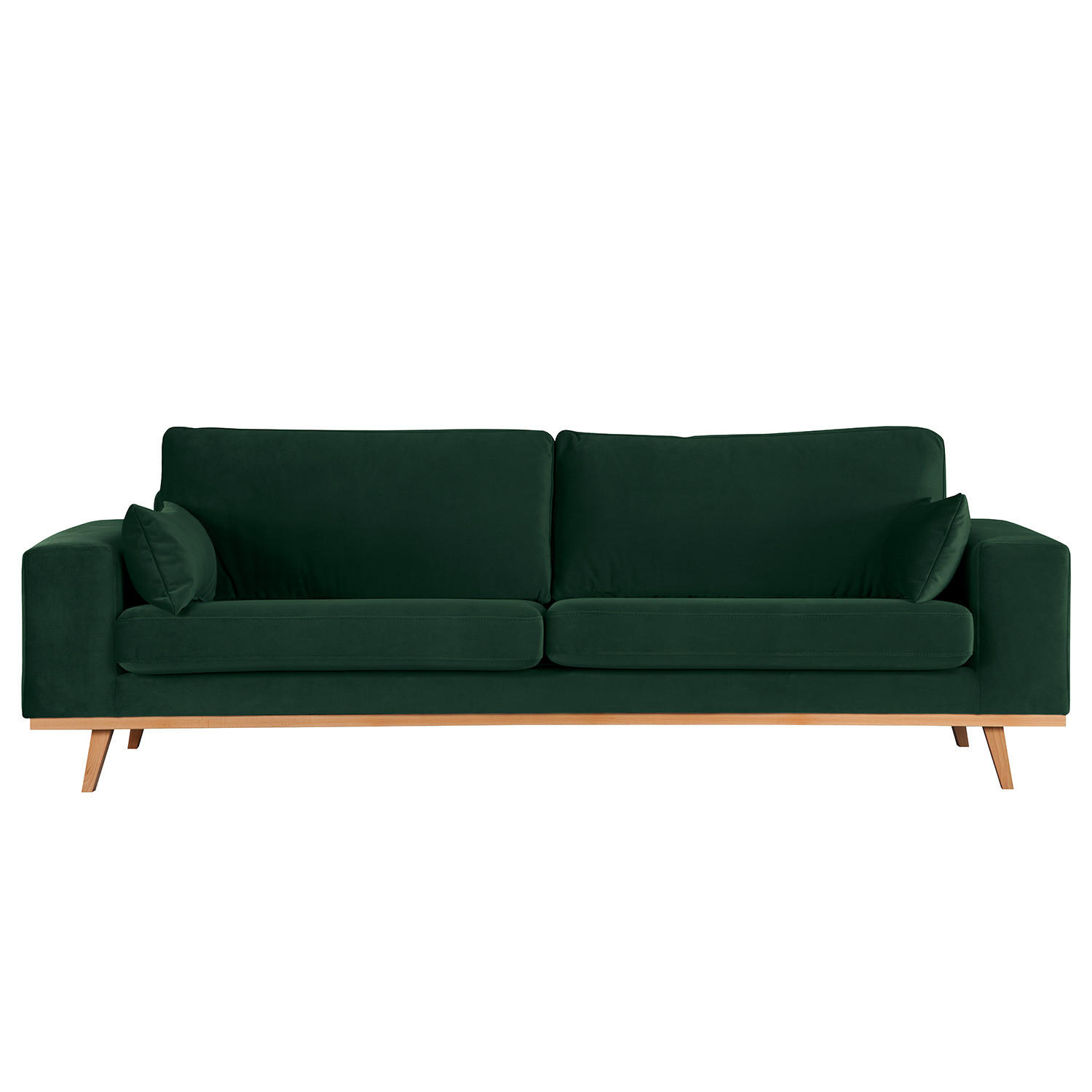 3-SITZER SOFA - Buchefarben/Grün, Textil (237/81/88cm) - home24