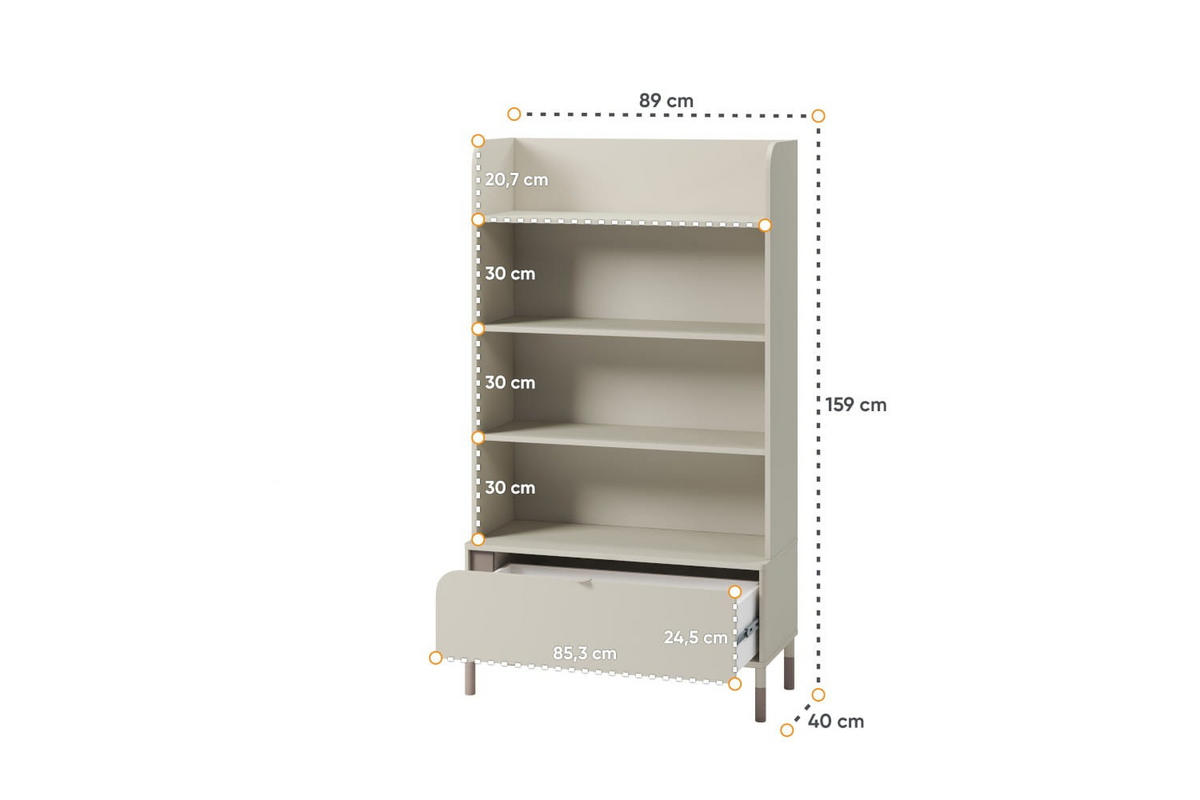 STANDREGALE HARMONY 2 - Kaschmir, Holzwerkstoff (89/159/40cm) - Meblini