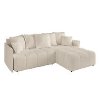 ECKSOFA Ottomane rechts LONLI-L 251x189x68 Beige Cord - Beige, Holzwerkstoff/Kunststoff (189/251cm) - ALTDECOR