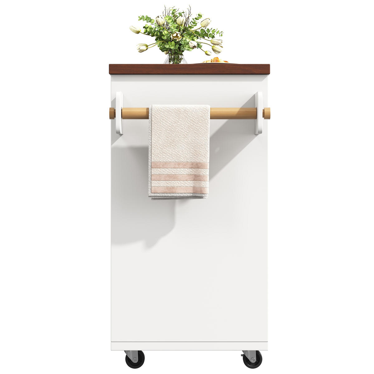 KÜCHENINSEL AUSZIEHBAR Stauraum Schubladen Schrank Weiß - Weiß, Holzwerkstoff (132/90/45cm) - FLIEKS