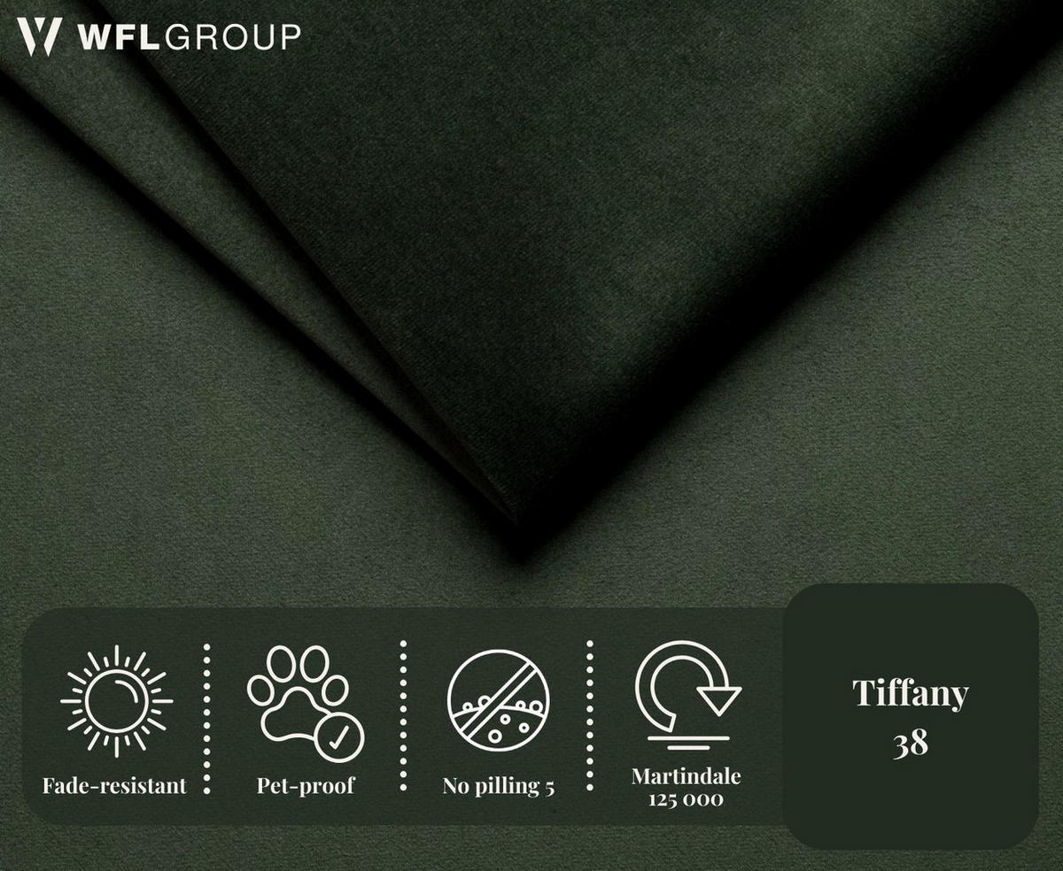 ECKSOFA Nora L-Form 3-Sitzer Universell, Samt, Dunkelgrün 223/73/223 cm - Dunkelgrün/Schwarz, Kunststoff/Textil (223/223cm) - WFL GROUP