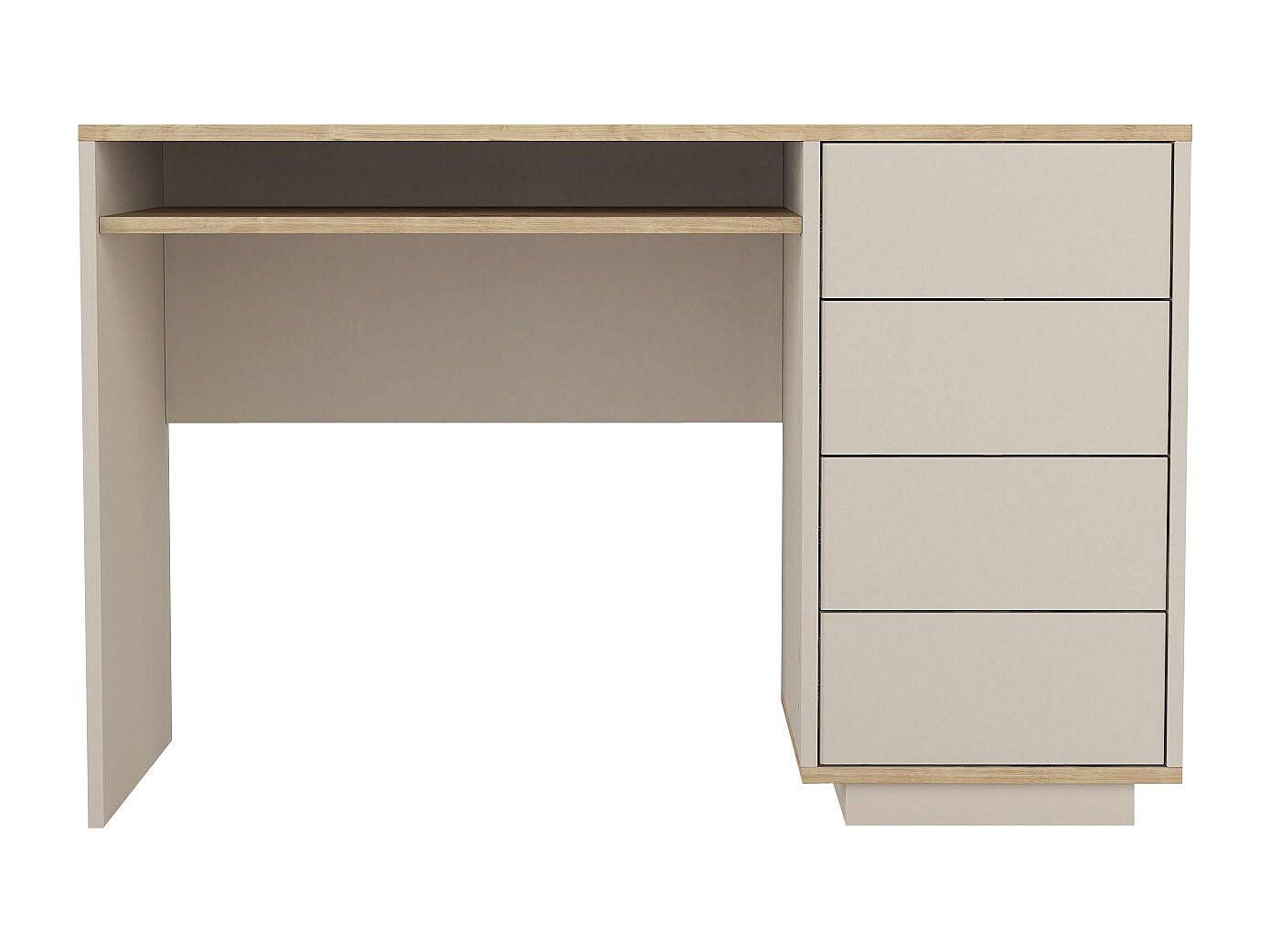 Vente-Unique Schreibtisch Beige, Natur 120x76.8x55 cm