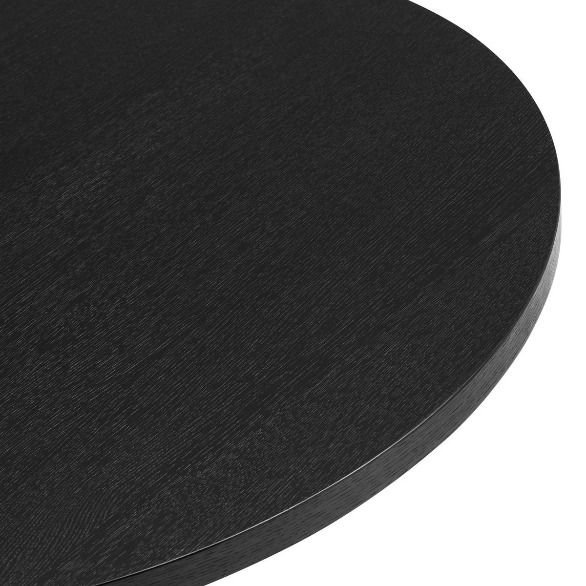 ESSTISCH rund aus Eichenholz 120cm, schwarz - Schwarz, Holz/Metall (120/120/75cm) - Giga Meubel