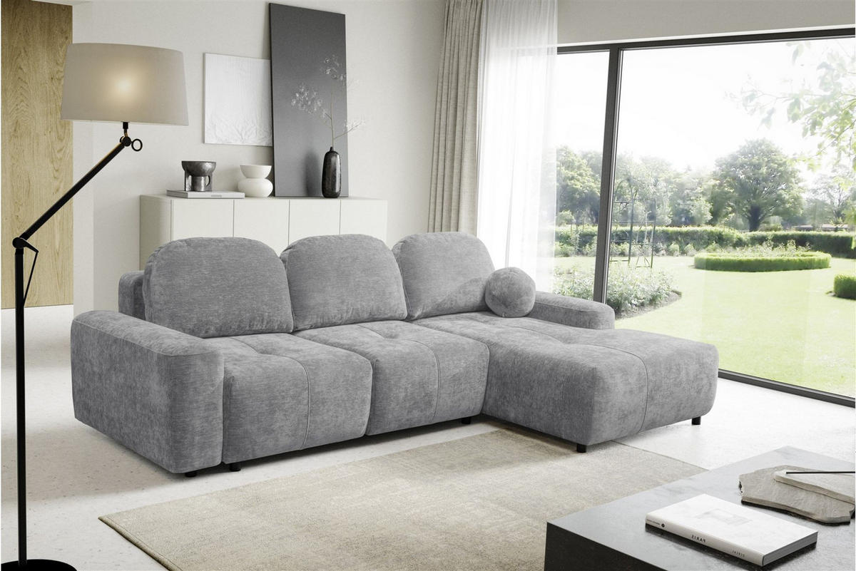 ECKSOFA Argos In Vibe - Grau, Holzwerkstoff/Textil (267/170cm) - Fun Möbel