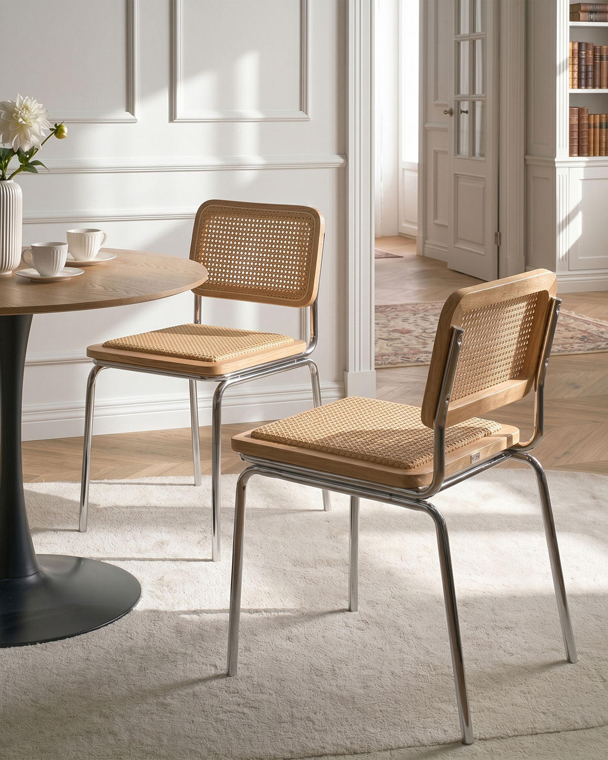 ESSZIMMERSTUHL 2er-Set Polyrattan Hellbraun Corvallis - Hellbraun, Kunststoff (48/83/58cm) - Beliani