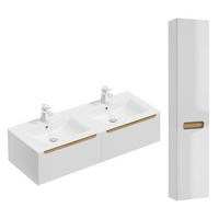 BADMÖBEL 120cm Livia 2er-Set Weiß - Weiß, Holzwerkstoff (120/30/45cm) - Petits-meubles