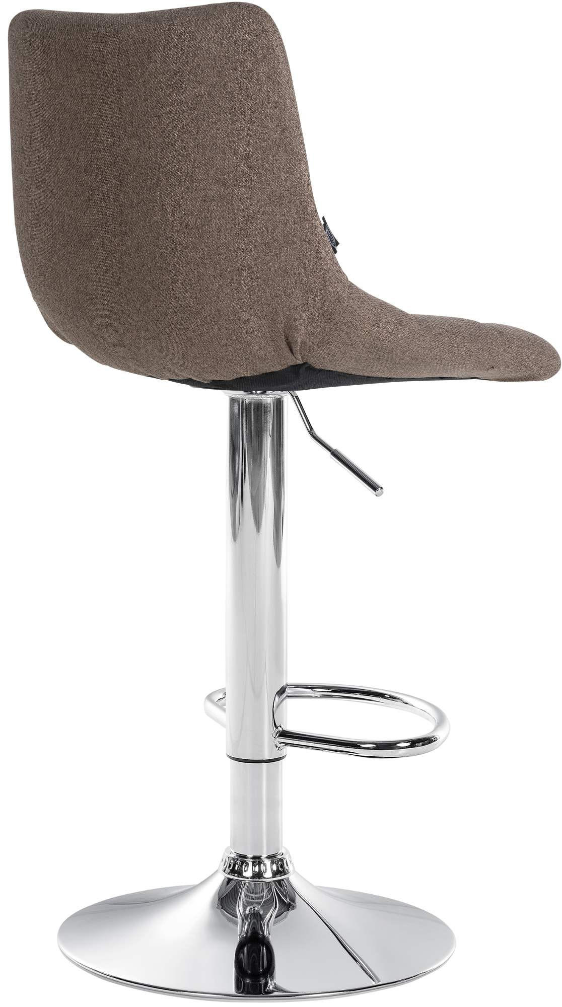 BARHOCKER DUBAI Taupe Stoff Chrom - Taupe, Textil/Metall (43/87/46.5cm) - DELUKE