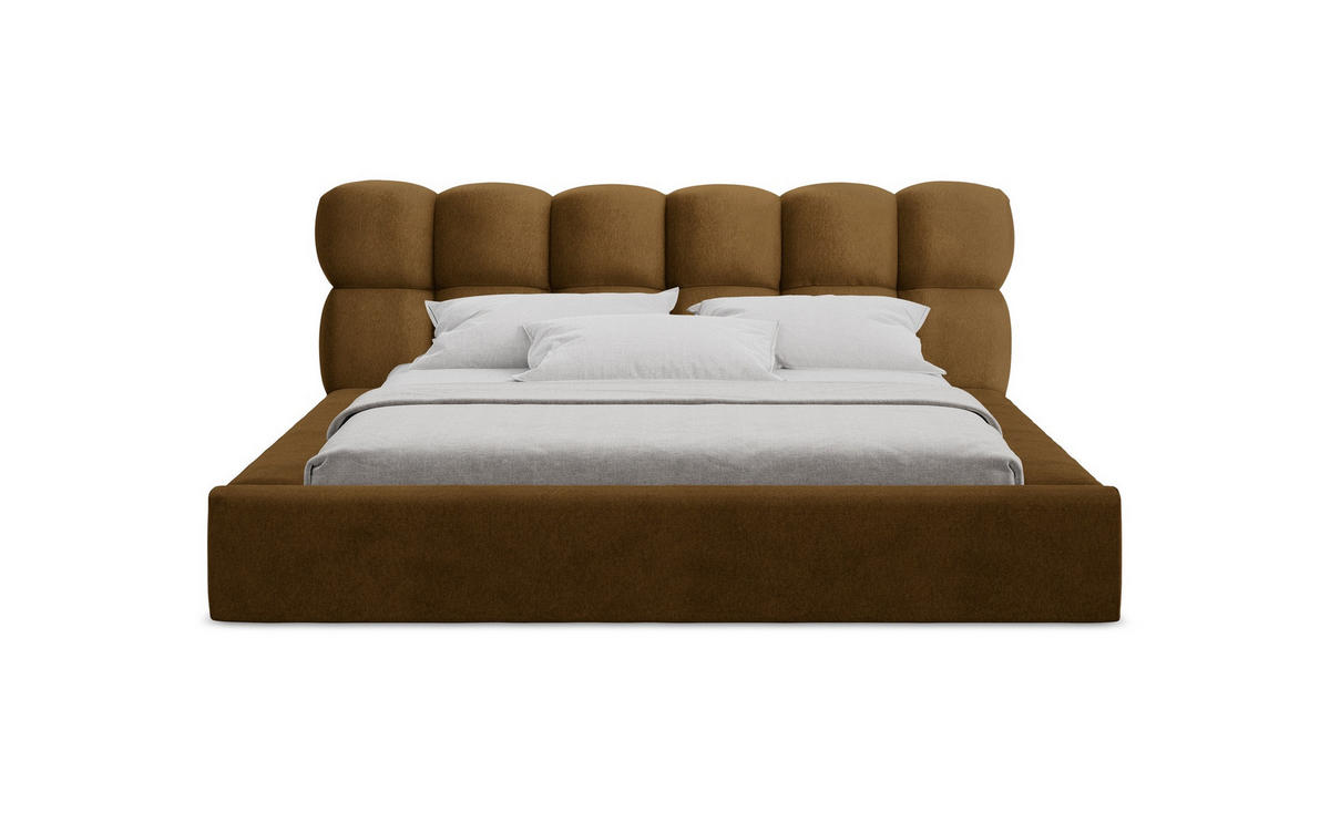 POLSTERBETT mit Bettkasten und Lattenrost 220x240 Gelb - Currygelb/Gelb, Kunststoff/Textil (180/200cm) - Makamii