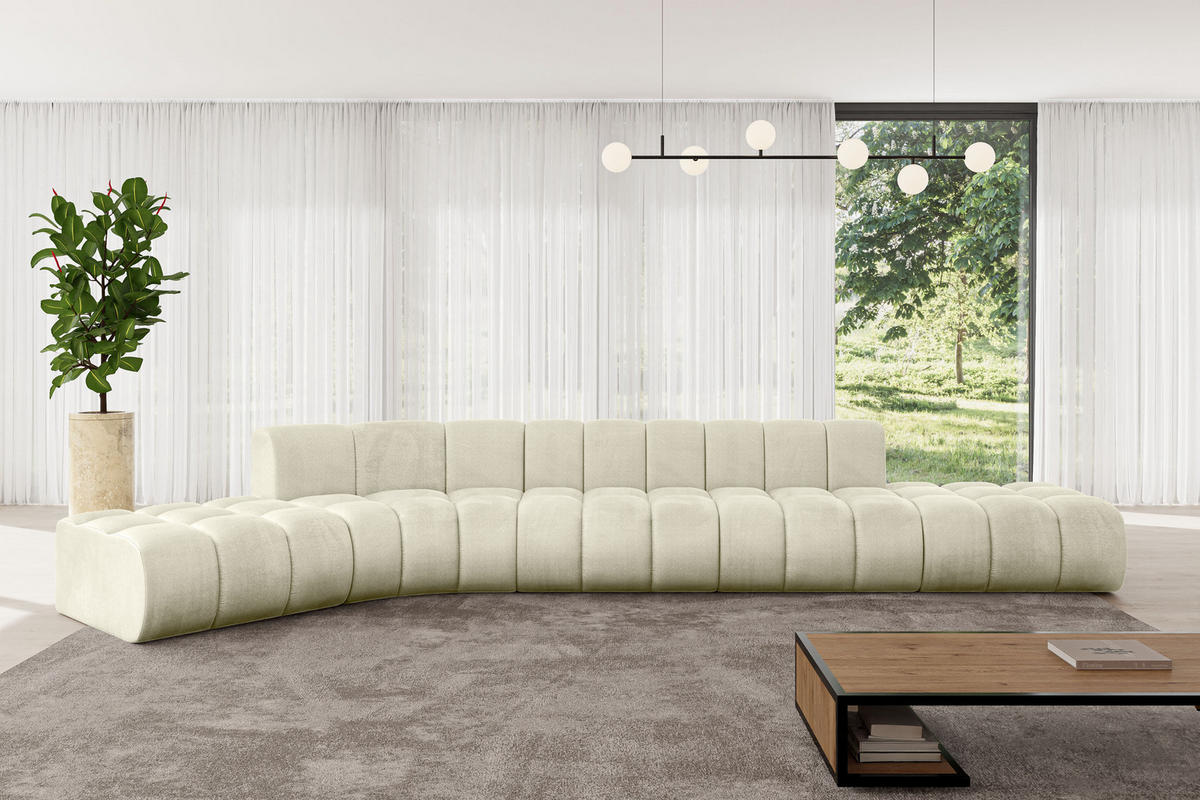 ECKSOFA modulares Sofa Solven-L2 - 471x174x70 cm Beige - Beige, Holzwerkstoff/Textil (471/174cm) - ALTDECOR
