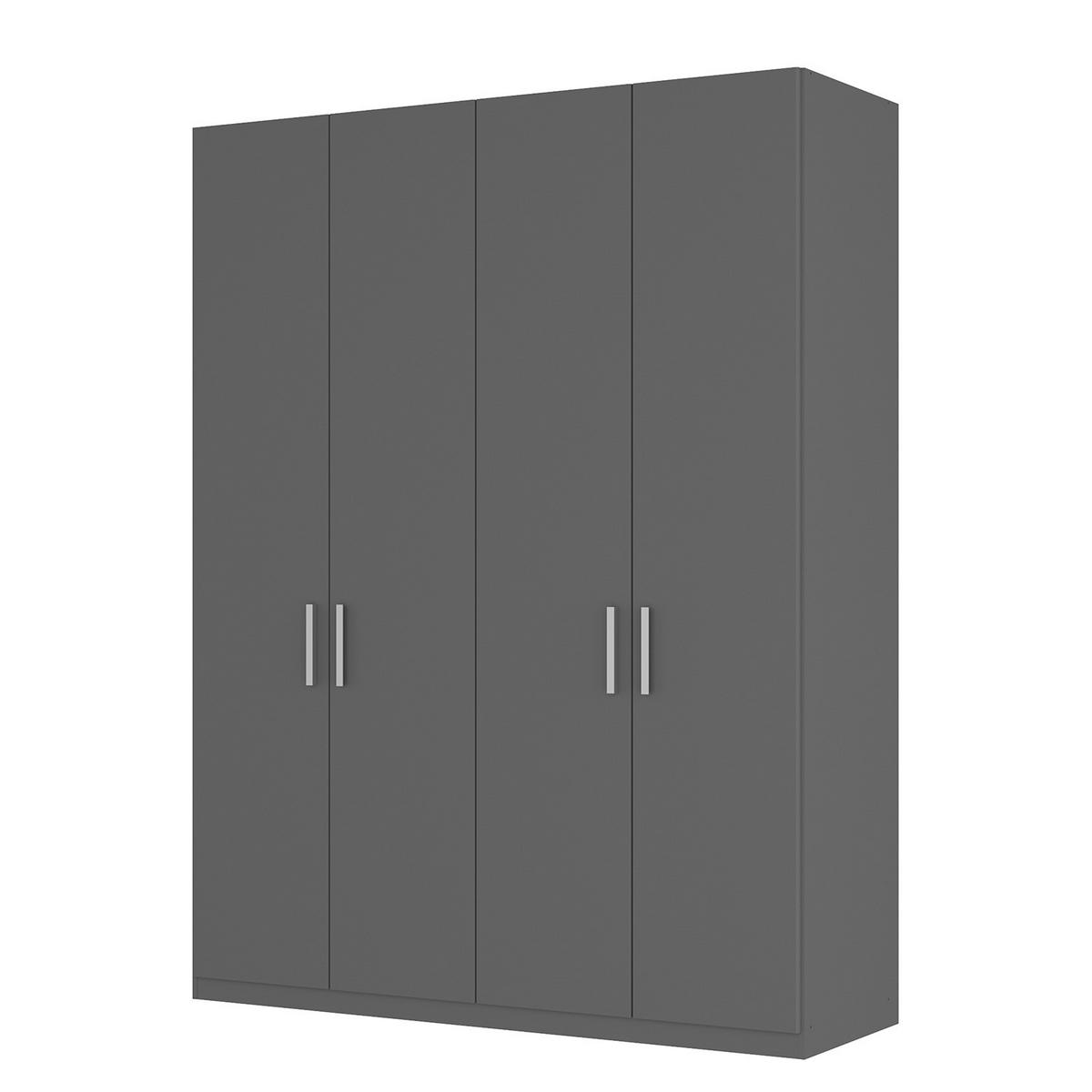 DREHTÜRENSCHRANK - Graphitfarben, Holzwerkstoff (181/236/60cm) - home24