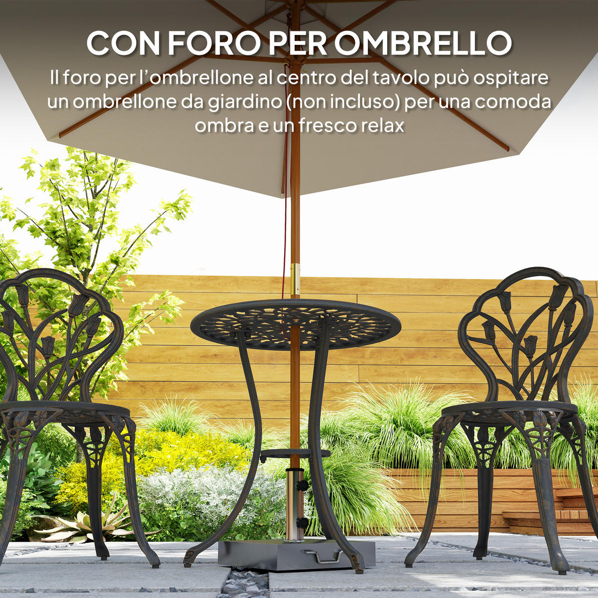 GARTEN-BEISTELLTISCHSET Bronze 3 Stück - Bronzefarben, Naturmaterialien (60/60/67cm) - GiPP