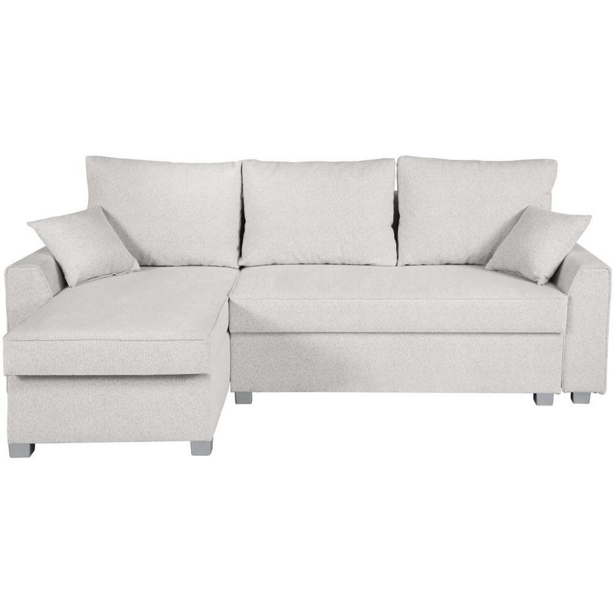 ECKSCHLAFSOFA Teramo beige - Beige/Schwarz, Kunststoff/Textil (235/150cm) - Beautysofa