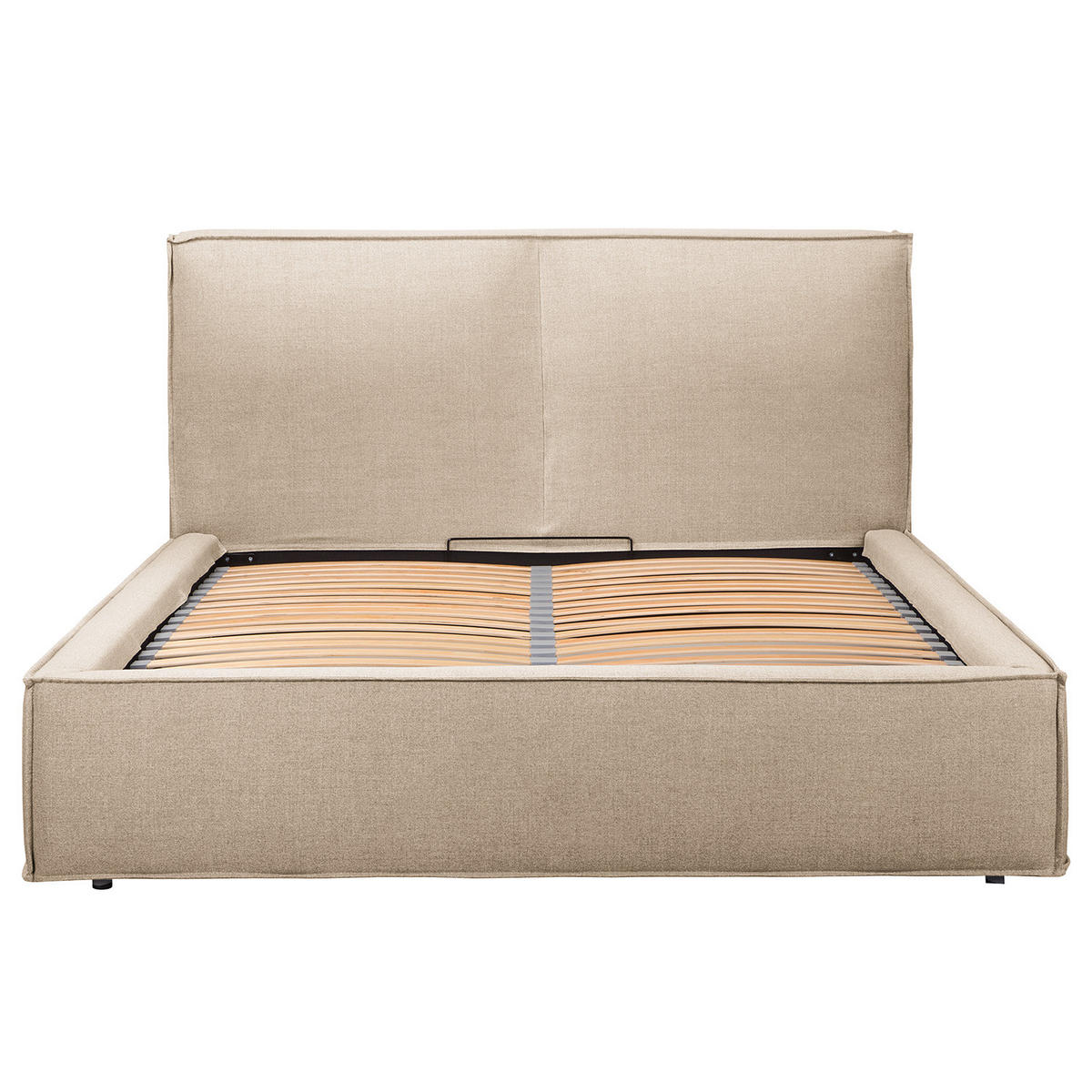 POLSTERBETT - Beige, Textil (200/200cm) - home24