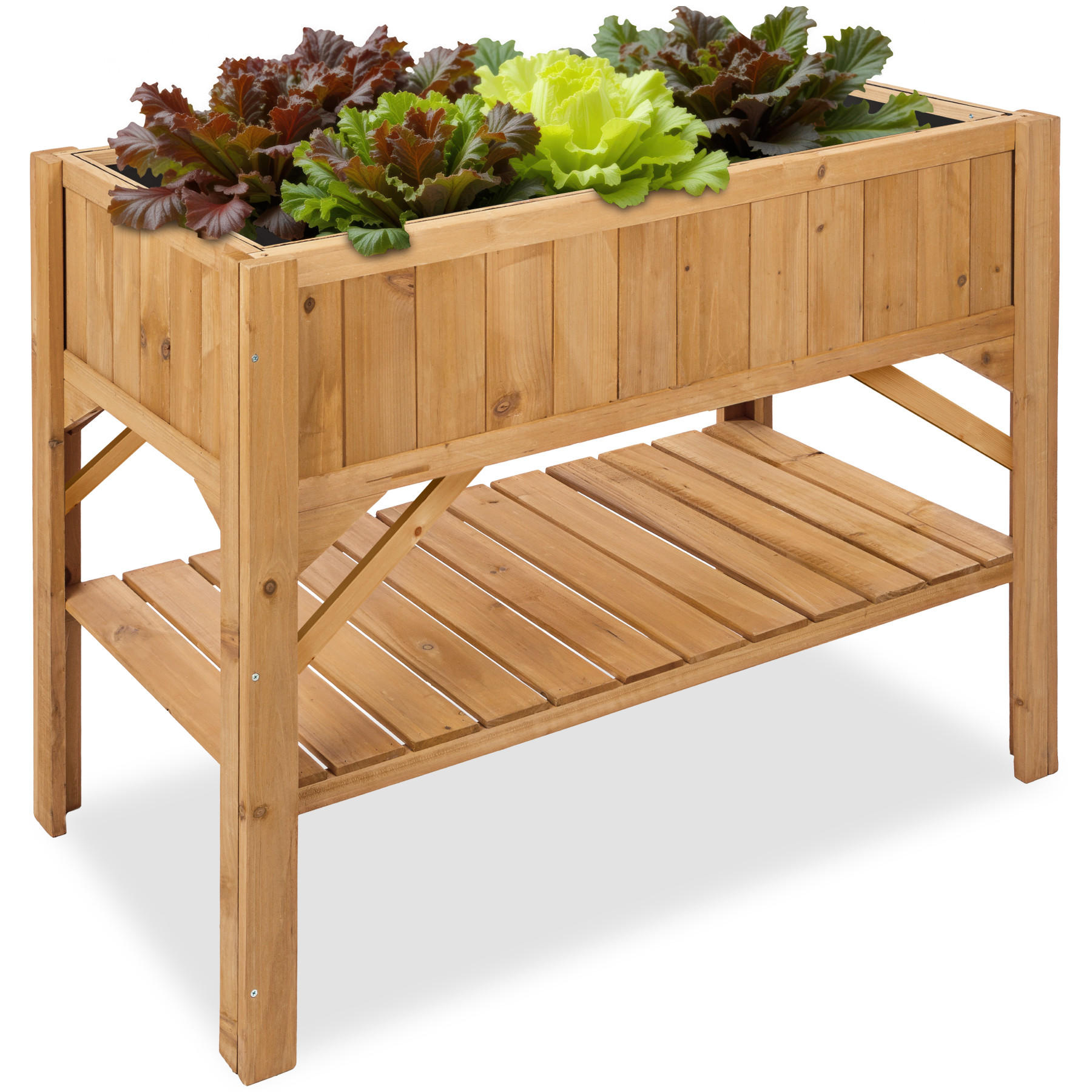 HOCHBEET ,119 x 57 x 90 cm,braun - Braun, Holz (53/90/119cm) - tectake