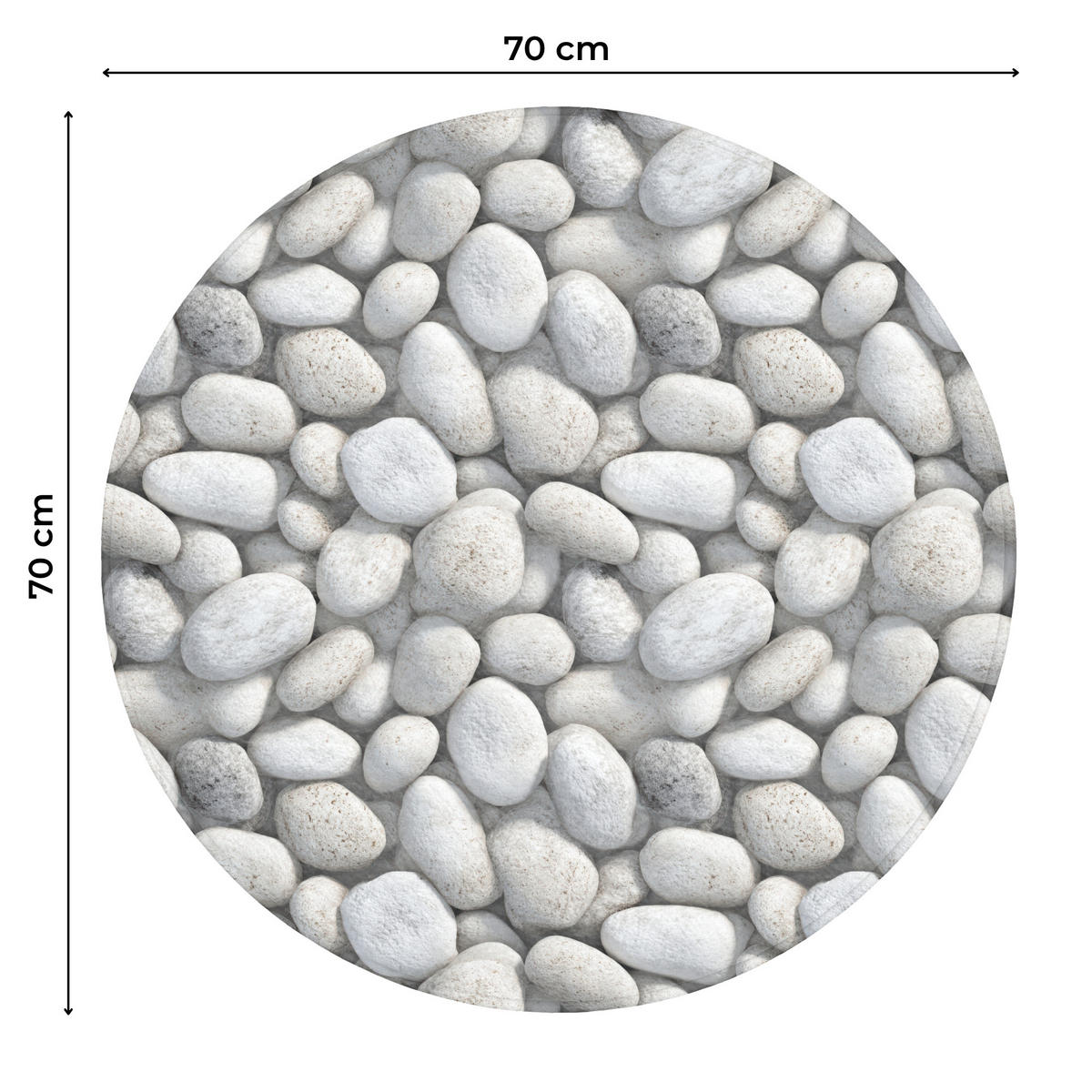 WC PŘEDLOŽKA Kameny - šedé - oválné 70x70 cm - světle šedá, textil/plast (70/1cm) - OnlyWow