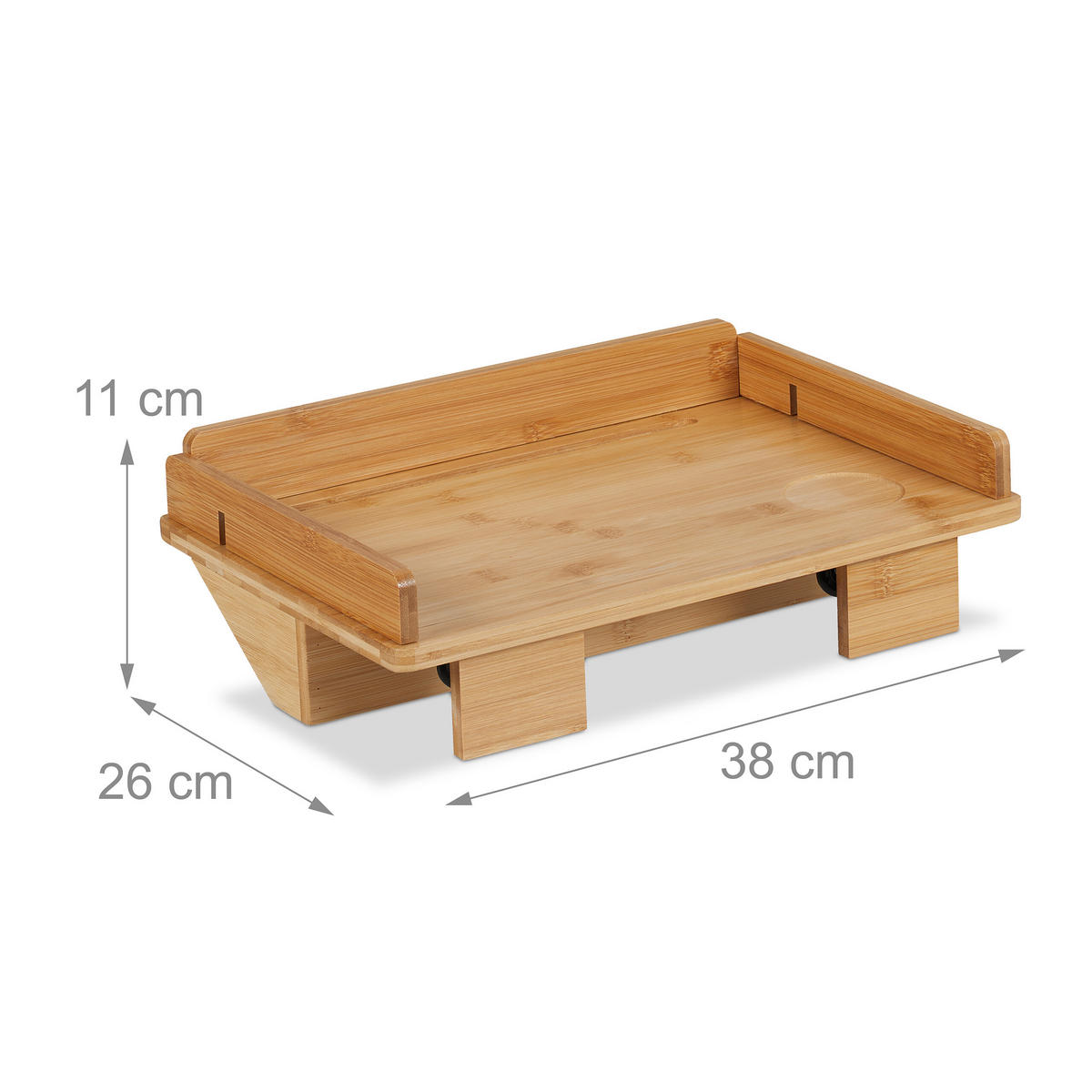 BETTABLAGE - Hellbraun, Holz/Metall (38/11/26cm) - Relaxdays
