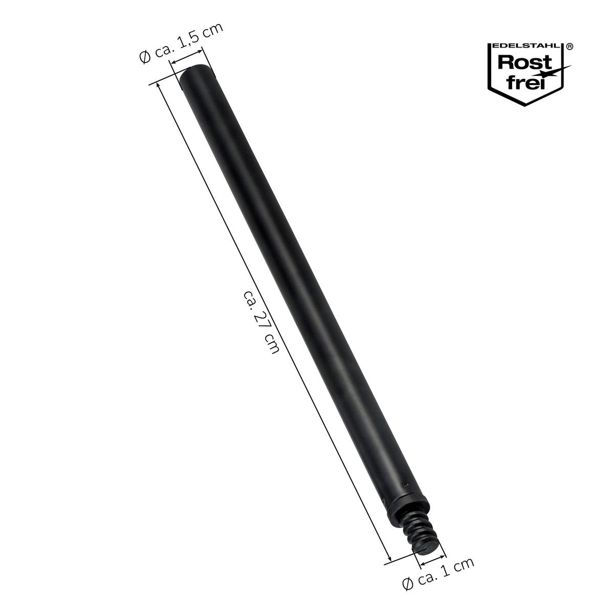 ERSATZBÜRSTENGRIFF PIAZZA BLACK, Edelstahl, schwarz - Schwarz, Metall (1.5/27cm) - bremermann