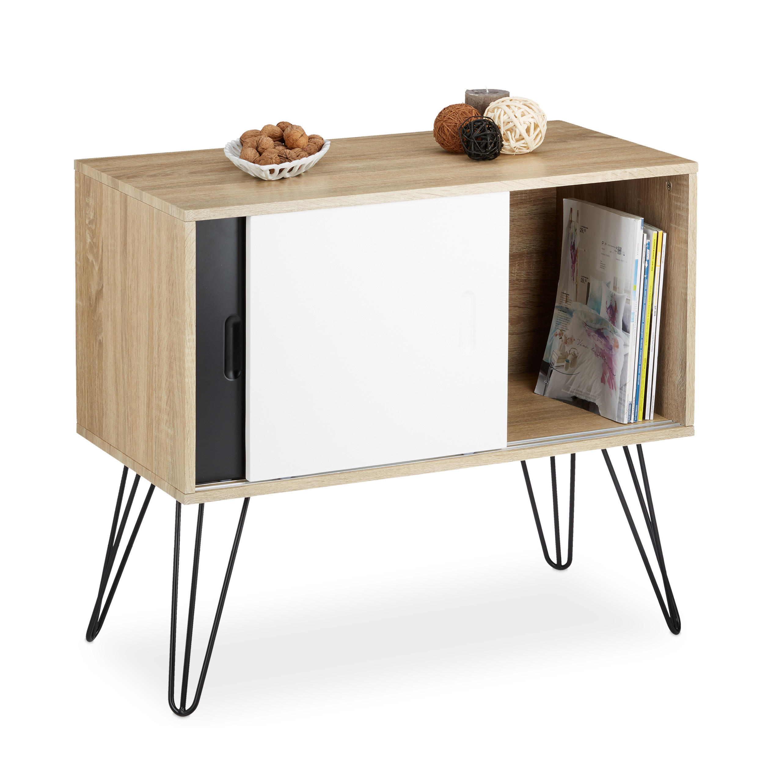 SIDEBOARD - Multicolor, Holzwerkstoff/Metall (80/70/40cm) - Relaxdays