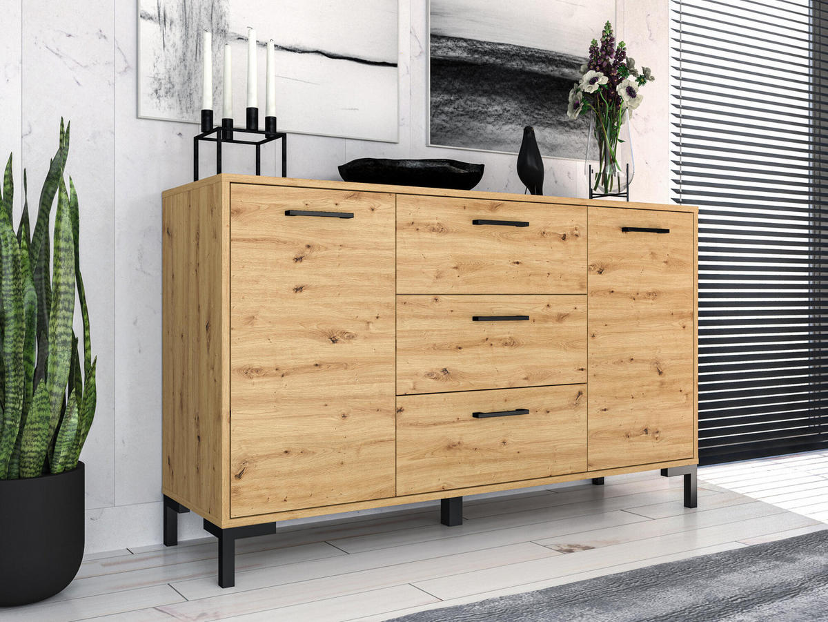 SIDEBOARD NEVIO Beige 138x40x83 cm - Beige, Holzwerkstoff (138/83/40cm) - FURNLUX