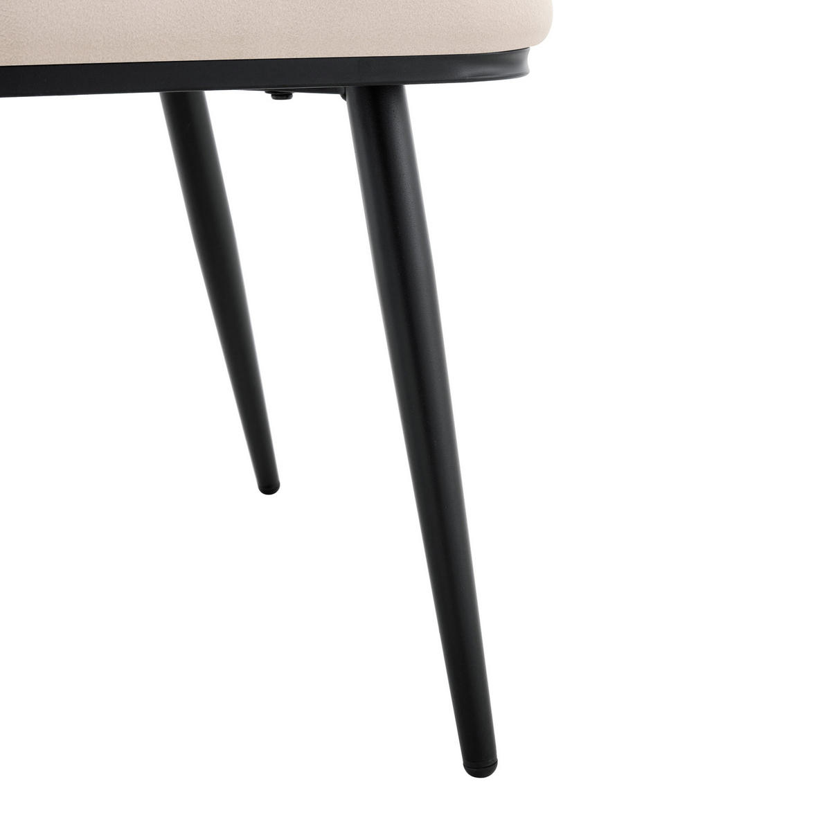 ESSZIMMERSTUHL 2er-Set Samt Off White mit Metallbeinen Schwarz - Weiß, Metall (48/88/54cm) - Meubliv