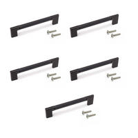 MÖBELGRIFFE Sofia, L189mm, 160mm Achsenabstand, Aluminium, Schwarz lackiert 5er-set - Schwarz, Metall (12/3/22cm) - EMUCA