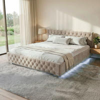 POLSTERBETT Nizza beige 180x200 cm mit Matratze - Beige, Holzwerkstoff (180/200cm) - Juskys