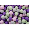 BÄLLE für Bällebad, Spielbälle, Plastikbälle für Kinder Set 50 pcs.: Hellgrün/Violett/Grau/Rosa - Olivgrün, Textil (7/7/7cm) - MeowBaby
