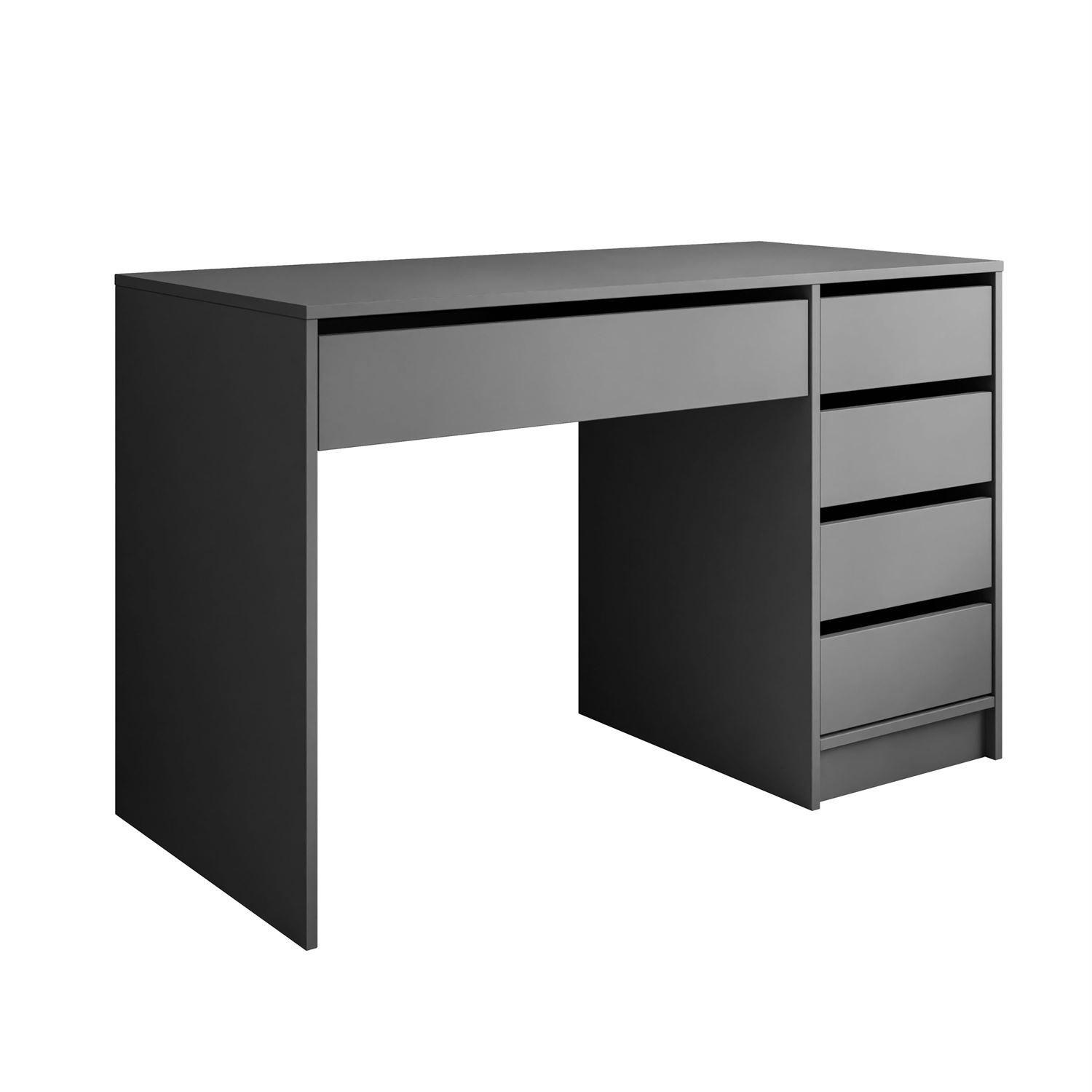 SCHREIBTISCH MADA MAT mit Schubladen - Anthrazit, Holzwerkstoff (55/120/75cm) - Lookway