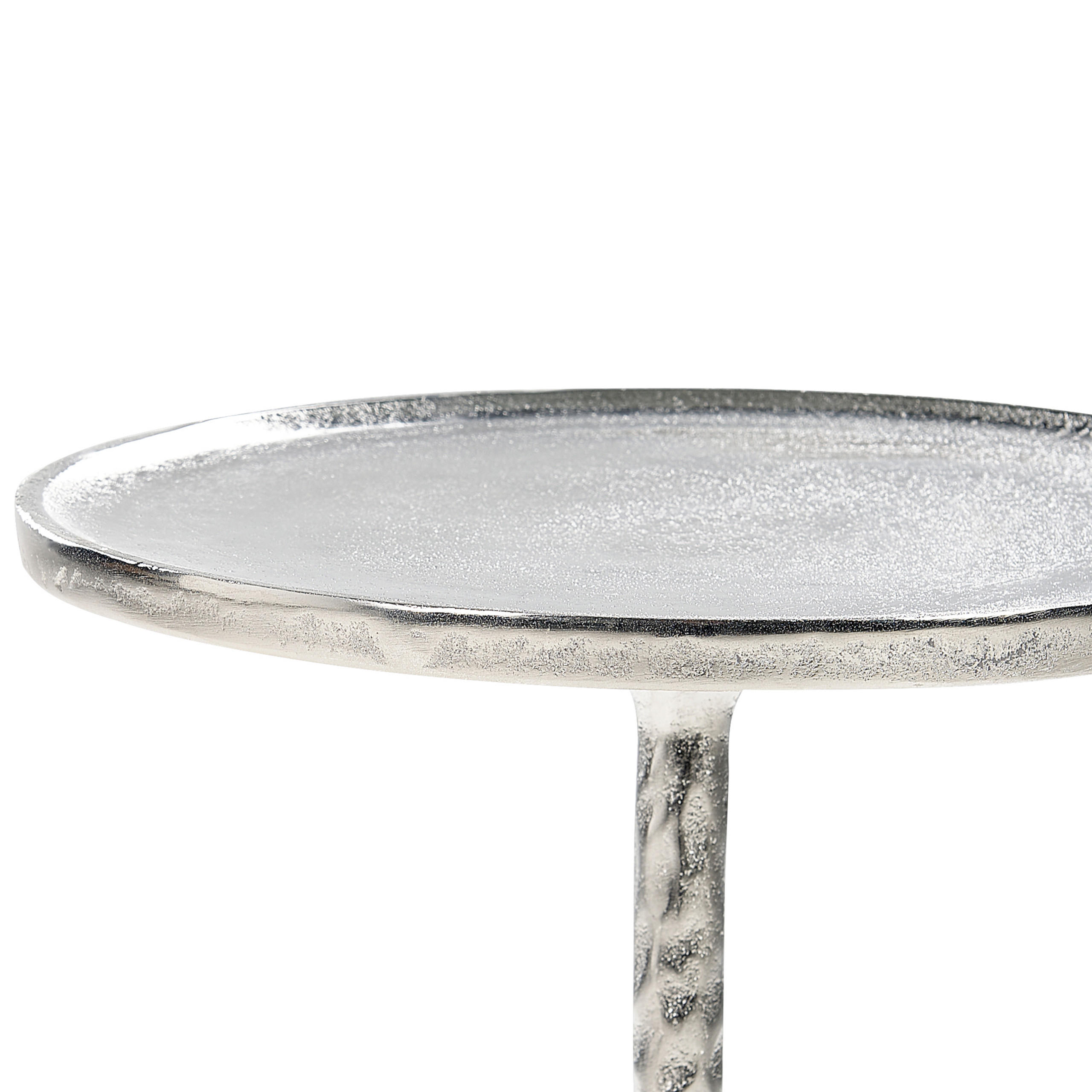 BEISTELLTISCH Aluminium silber rund 32 cm Meda - Silberfarben, Metall (32/32/61cm) - Beliani