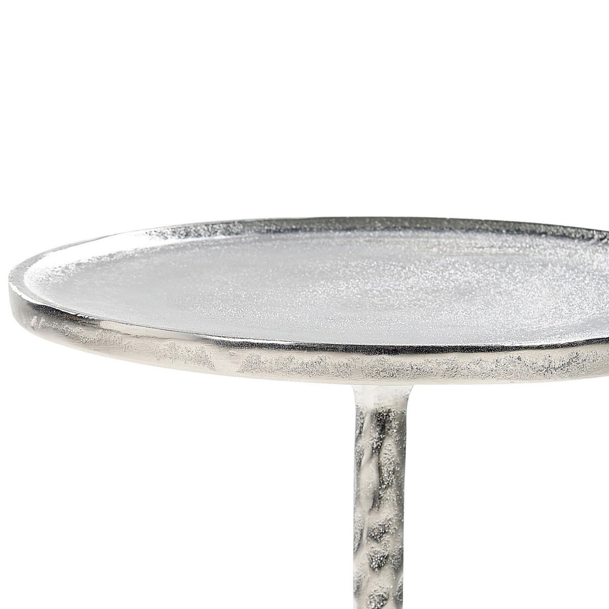BEISTELLTISCH Aluminium silber rund 32 cm Meda - Silberfarben, Metall (32/32/61cm) - Beliani