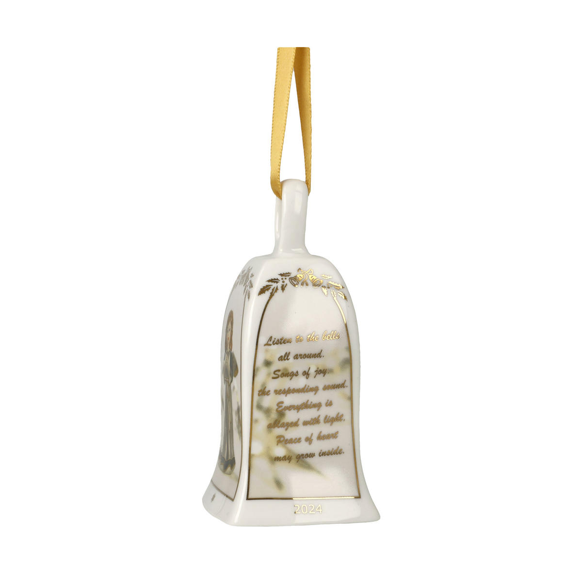JAHRESGLOCKE 2024, Weihnachtsglocke, Porzellan, Walnuss, 10 cm - Braun, Keramik (5/10/5cm) - Goebel