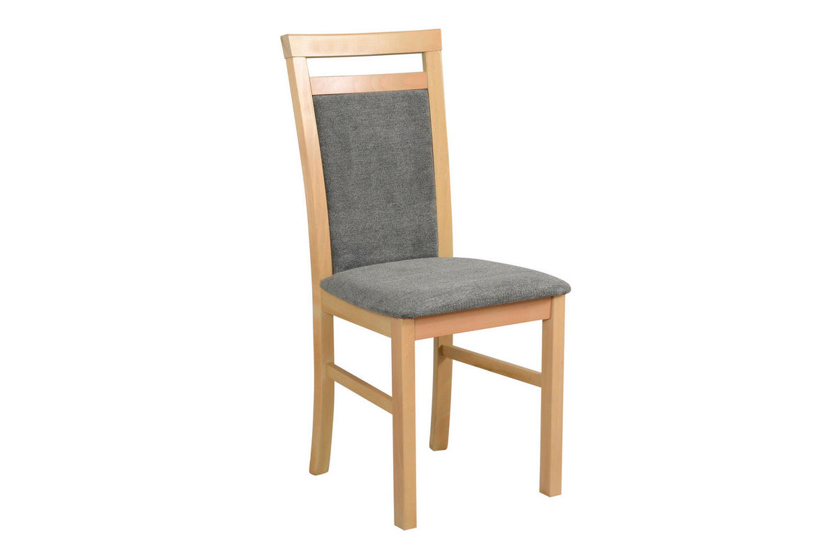 STUHL 2er Set MILANO 5 grandson - Beige/Titanfarben, Holz (43/93/40cm) - Leaf Design