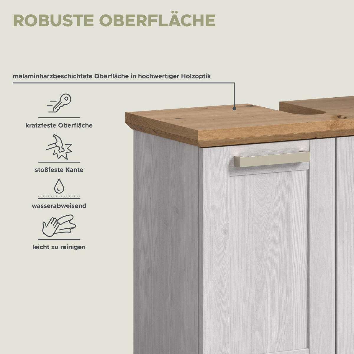 BAD-SET VERONA 2-tlg. (B/H/T: ca. 69/187/34 cm) in Sibiu Lärche Nachbildung/Sibiu Lärche Nachbildung - Lärchefarben, Holzwerkstoff (69/187/34cm)