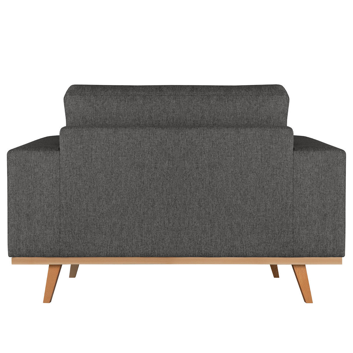 SESSEL - Dunkelgrau/Buchefarben, Buchenholz/Textil (122/81/88cm) - home24