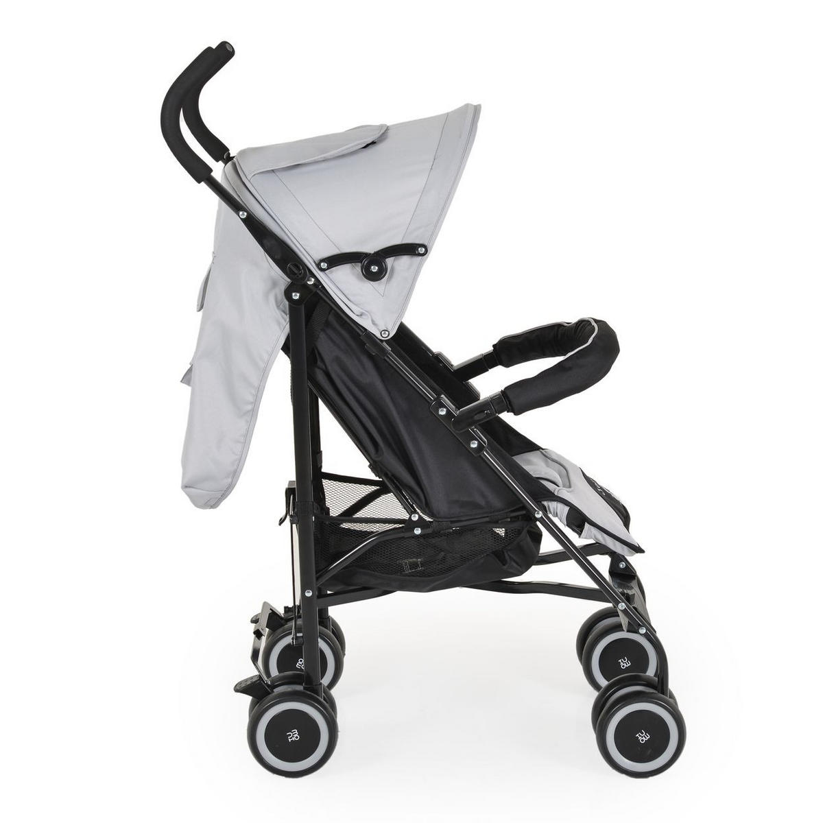 BUGGY Jerry grau schwarz Sonnendach, schwenkbare Vorderräder, EVA-Räder - Hellgrau, Metall (72/47/100cm) - Moni