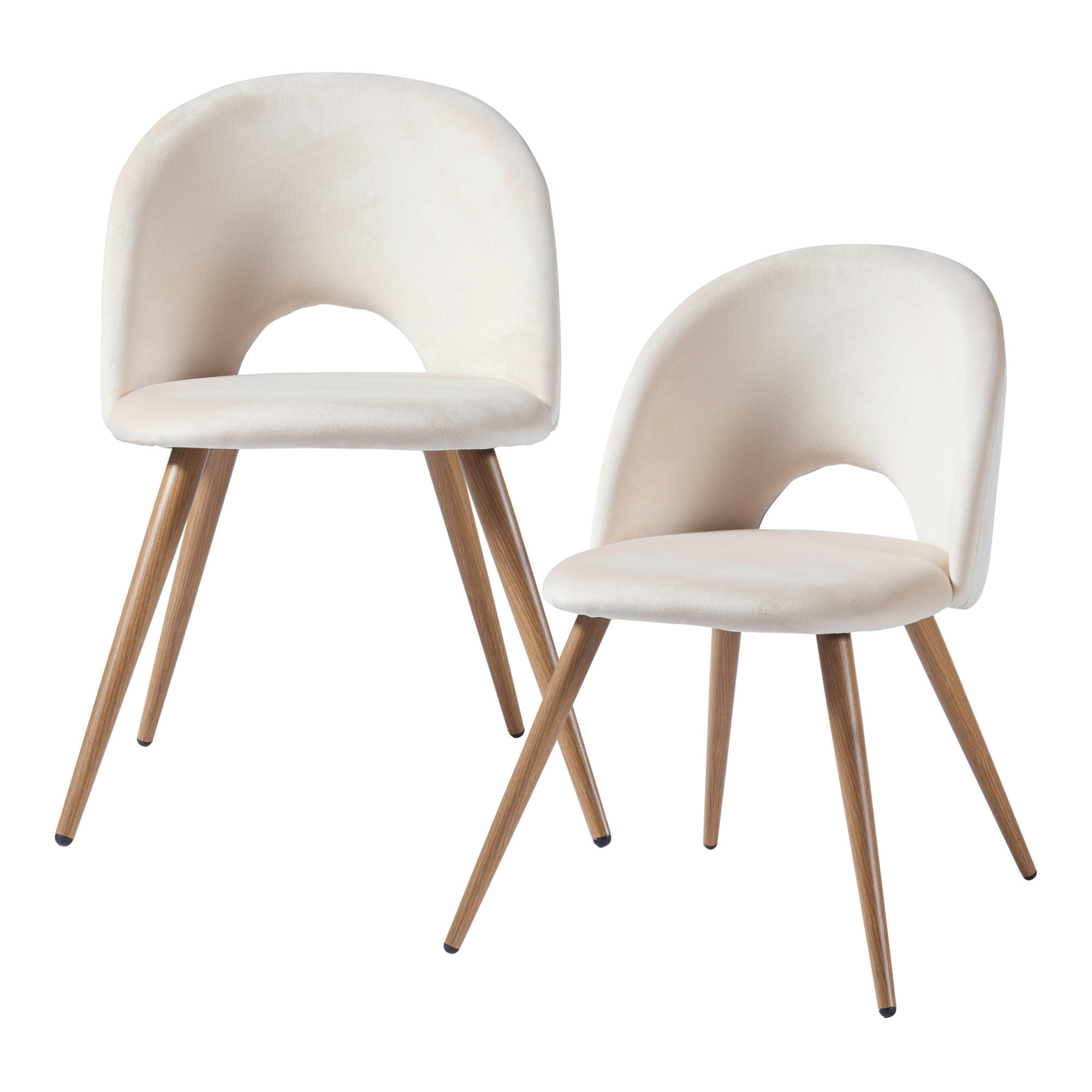 ESSZIMMERSTUHL-SET 2 TLG. Karijoki - Beige/Braun, Textil/Metall (50/77/55cm) - [en.casa]