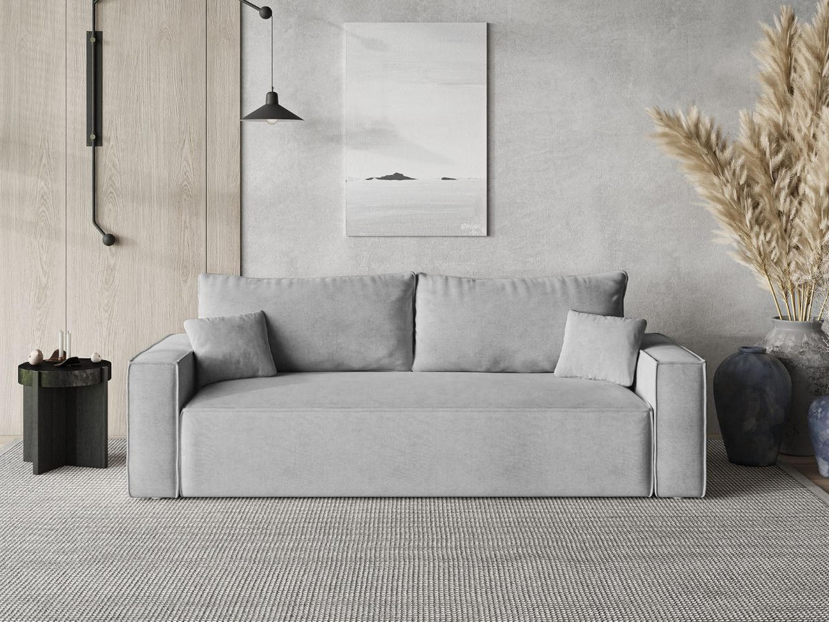 SOFA 230/90/70 Hellgrau Sivra - Hellgrau, Kunststoff/Textil (230/70/90cm) - Graingold