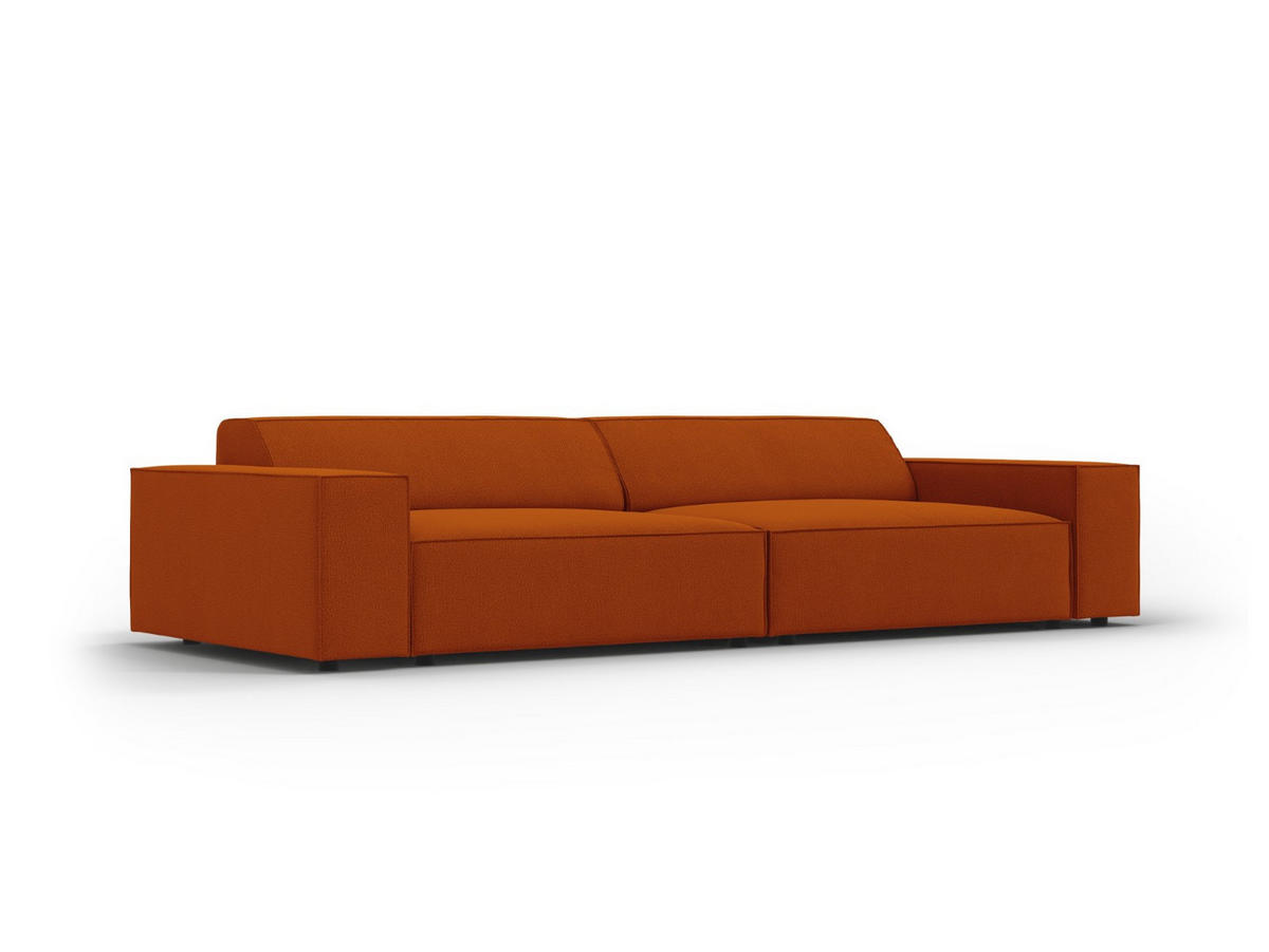 SOFA Jodie aus strukturiertem Stoff terrakotta 3 Sitzplätze - Terra cotta, Textil (102/70/204cm) - Micadoni