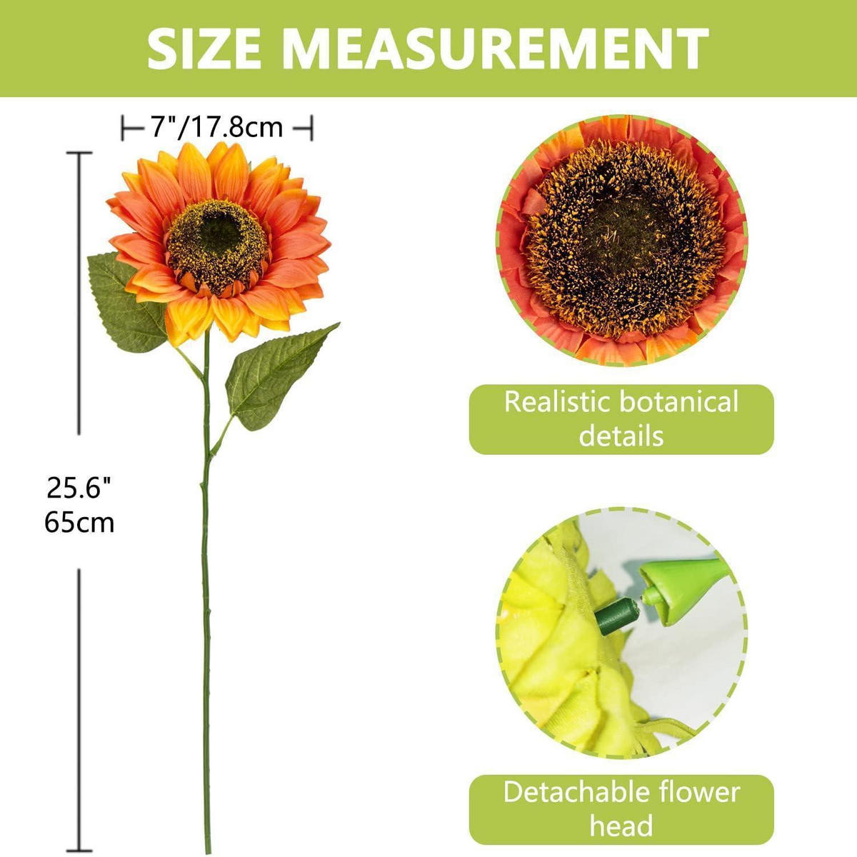 KUNSTBLUMEN Sonnenblumen 6 Stück 65 cm - Multicolor, Textil (65cm)