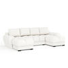 WOHNLANDSCHAFT Peebles Creme Webstoff - Creme/Schwarz, Holz/Holzwerkstoff (330/90/175cm) - Maison de Reve
