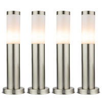 LED STEHLEUCHTE Edelstahl Silber 4er Set - Silberfarben, Metall (7.6/7.6/45cm) - Globo Lighting
