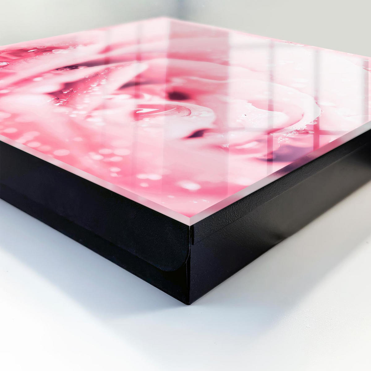SCHLÜSSELBOX Schwarz 30x30 cm- Türöffnung nach rechts - Rosenzartheit - Pink, Metall (30/30/5cm) - TULUP