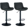 BARHOCKER 2er Set Lederlook schwarz - Schwarz, Textil/Metall (48/81/54cm) - CLP
